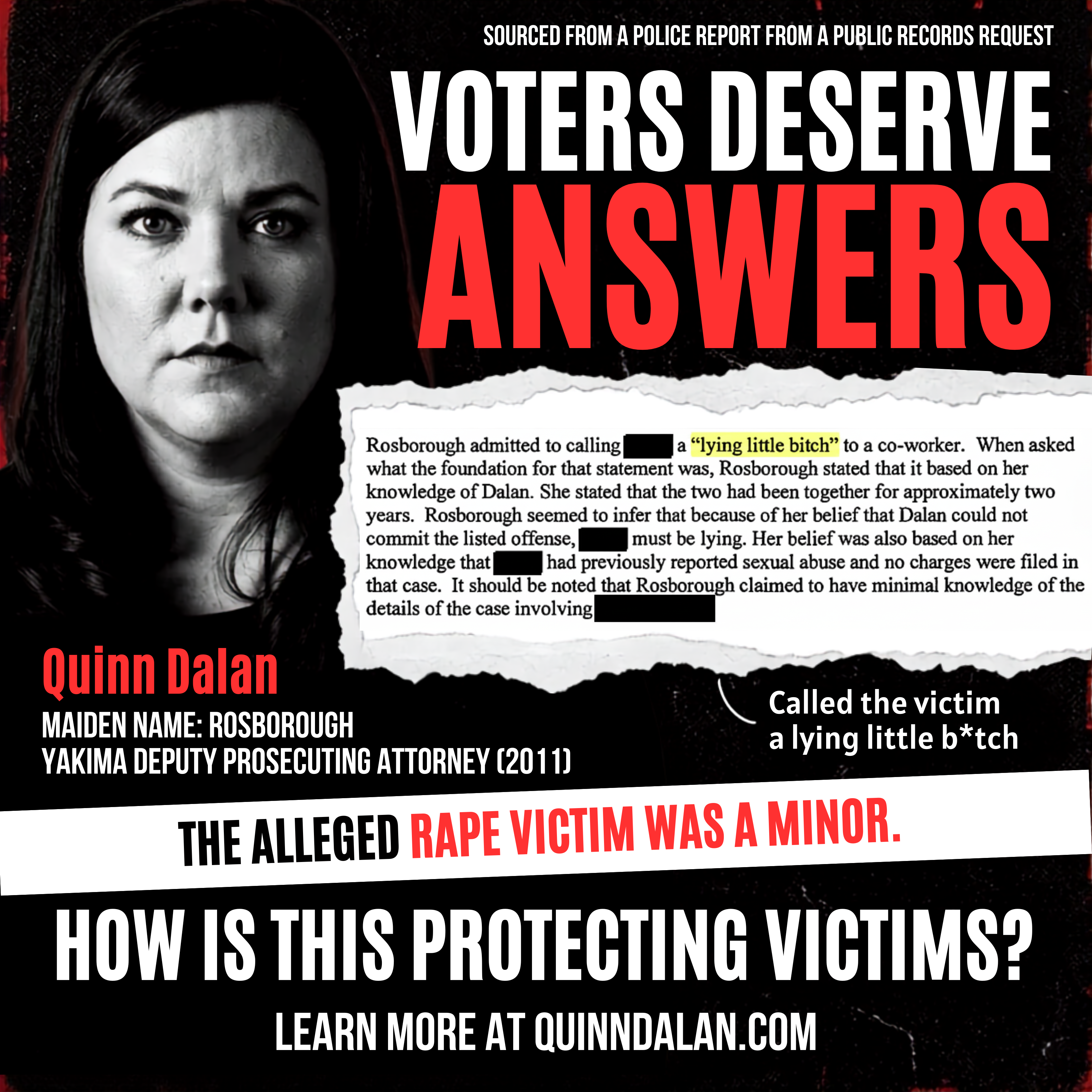 Voters deserve answers. Public-record documents concerning Quinn Dalan.